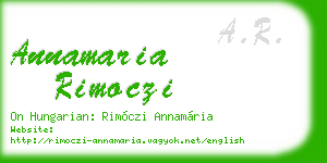 annamaria rimoczi business card