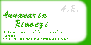 annamaria rimoczi business card